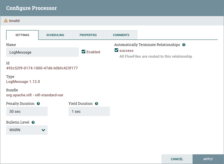 configured log processor